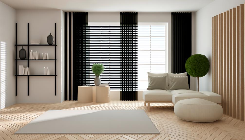 varied black blinds placement